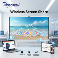 Tableau interactif intelligent INGSCREEN 55 65 75 86 98 110 pouces 4K UHD Android 15 pour salle de classe numérique