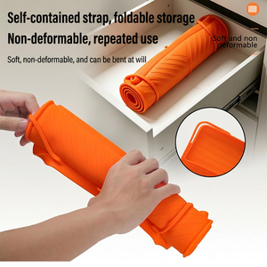 <b>Silicone</b> BBQ Tool Grill Mat for Blackstone Griddle Accessories Non-stick BBQ Tool Holder Mat with Spatula Slots and Drip <b>Tray</b> - Product Image 3