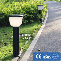 Lámpara Solar LED para Jardín 5W IP65 Aluminio+PC 80cm 3000K 2-3 Días de Autonomía Sensor de Luz CE ROHS para Paisajismo