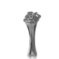 Ornement de rose en métal plaqué cuivre poli sur mesure, style trophée, fleurs décoratives, hauteur 220 mm, couleurs personnalisables