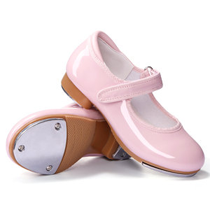 UE et États-Unis en stock vente en gros de chaussures de claquettes en cuir à sangle <span class=keywords><strong>facile</strong></span> chaussures de danse en PU brillant chaussures de claquettes pour femmes et hommes - Product Image 2