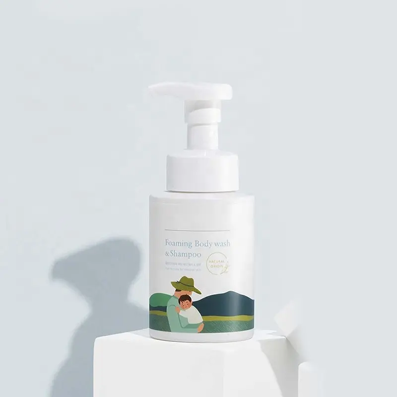Органический гель для душа и шампунь 2-в-1, увлажняющее вспенивающее мыло с запахом алоэ для детской чувствительной кожи