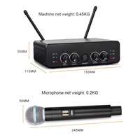 Voxfull R2 Microphone dynamique sans fil portable UHF professionnel à longue portée Micro 2 canaux