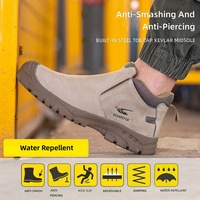 Nouvelles chaussures de travail de sécurité unisexes en daim, printemps-été, indestructibles, légères, anti-étincelles, souples, confortables, en acier, pour hommes