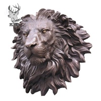 Fontaine murale en bronze personnalisée, tête de lion antique, pour jardin extérieur, maison, statue décorative en métal, sculpture animale pour la décoration