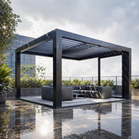 Pergola en aluminium motorisée pour l'extérieur, pergola rétractable en aluminium, bâtiments de jardin