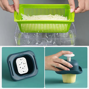 <span class=keywords><strong>Mandoline</strong></span> manuelle multifonctionnelle 15 en 1 pour la <span class=keywords><strong>cuisine</strong></span>, trancheuse à aliments, hachoir à légumes, oignon, ail, avec récipient pour lames - Product Image 2