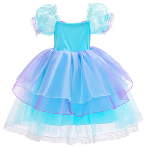 Abiti da <span class=keywords><strong>Sirena</strong></span> per Bambine, Vestiti con Maniche a Sbuffo, Costumi per Cosplay, Abito da <span class=keywords><strong>Principessa</strong></span> <span class=keywords><strong>Sirena</strong></span> per Bambini - Product Image 4