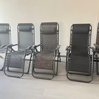 Chaise longue zéro gravité pliable moderne avec cadre en acier, dossier en échelle, écologique, confortable, durable, portable, pour la pêche et la plage