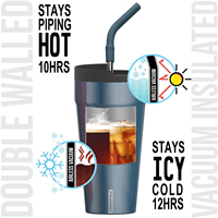 Mug de voyage en acier inoxydable personnalisé avec logo gravé, couleur au choix, pour 15 oz/20 oz, double paroi, isolation sous vide, garde les boissons chaudes/froides