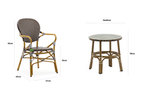 (E3011 + E9967) ensemble table et chaise d'extérieur meubles de salle à manger en rotin pour restaurant