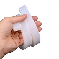 Bande d'étanchéité en silicone résistante aux hautes températures pour boîte lumineuse, profil de couture en forme de croissant, carrée, blanche
