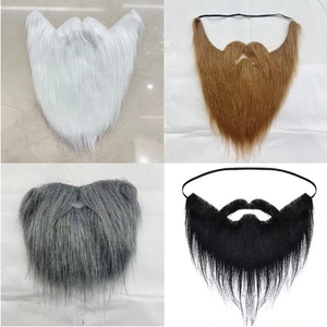 Pesta Halloween berdandan Santa jenggot rambut panjang putih jenggot hitam abu-abu topeng janggut imitasi setelan jenggot