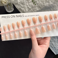 Faux ongles à presser French Tip 30 pièces faits à la main en PMMA – Vente en gros