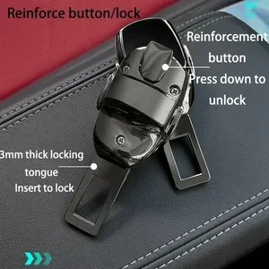 Coussinets <span class=keywords><strong>de</strong></span> <span class=keywords><strong>ceinture</strong></span> <span class=keywords><strong>de</strong></span> <span class=keywords><strong>sécurité</strong></span> <span class=keywords><strong>de</strong></span> voiture avec <span class=keywords><strong>boucle</strong></span> <span class=keywords><strong>de</strong></span> verrouillage en alliage, convertisseur <span class=keywords><strong>de</strong></span> fixation automobile à dégagement rapide, accessoires intérieurs - Product Image 6