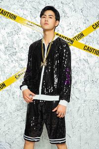 New Stage Wear Costume de danse <span class=keywords><strong>Jazz</strong></span> DS pour hommes et femmes Costume de performance Paillettes - Product Image 4