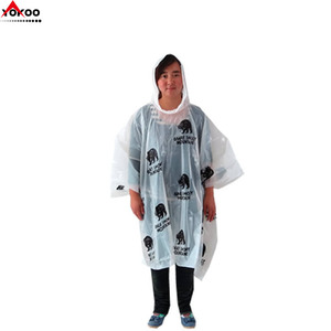 Poncho de pluie jetable en PE pas cher avec logo imprimé sur toute la surface en 1 couleur pour la promotion - Product Image 3