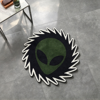 Tapis tufté, tapis de sol de forme irrégulière, tapis tufté fait main sur mesure en forme d'alien pour la décoration intérieure, vente en gros