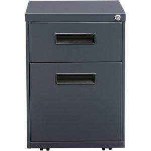 Archivador metálico con pedestal y dos cajones Alera Charcoal, 14 7/8 ancho x 19 1/8 profundo x 21 3/4 alto - Product Image 2