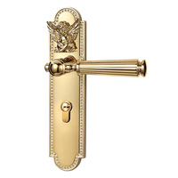 Serrure de porte magnétique style ange français, poignée de porte en bois moderne dorée brillante argentée pour chambre à coucher