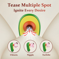 Avocado Sexspielzeug Vibrator für Frauen, Niedlicher Fruchtform-Mini-Klitoris-Saugvibrator, Silikon-Klitoris-Nippel-Stimulator für Paare