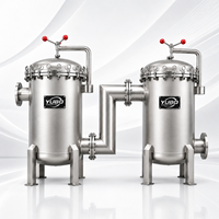 Boîtier de filtre à double sac parallèle en acier inoxydable SS304 SS316L avec vannes d'isolement pour la filtration de l'eau, des boissons et des liquides chimiques