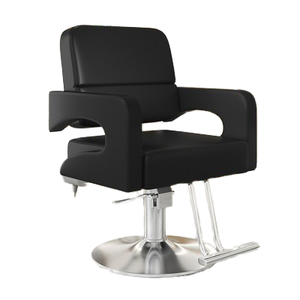 Silla de Barbero Hidráulica de Cuero Dorado Moderno CONRIS HWT55 para Hombres y Mujeres, Silla de Barbería Giratoria con Altura Ajustable - Product Image 1