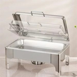 ถาดอุ่นอาหารสแตนเลสแบบพกพาสำหรับงานเลี้ยงบุฟเฟ่ต์และร้านอาหาร - Product Image 6