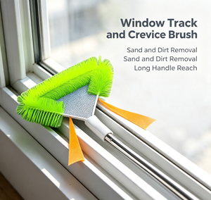 Window Screen Cleaning Tool Stainless Steel Handle & PP Brush No-Dismantle Wash Deep Cleaning High-Rise <b>Gap</b> Brushing Equipment - Product Image 3