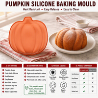 Moule à gâteau en silicone de qualité alimentaire à démoulage facile, motifs citrouille et crâne d'Halloween, pour la cuisson au four, antiadhésif