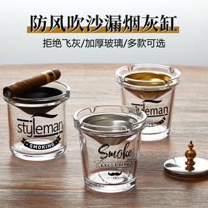 Cendrier en verre exclusif Smoke avec couvercle, design rétro, pour utilisation sur bureau, taille standard - Product Image 5