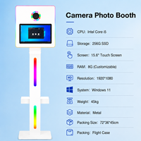 Cabina de Fotos Portátil Compatible con Impresora, Pantalla Táctil de 15.6 Pulgadas, Carcasa para Cabina de Fotos DSLR para Fiestas y Selfies