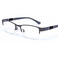 Lunettes anti-lumière bleue pour hommes et femmes, monture demi-cerclée, verres solides, style tendance inspiré des influenceurs, pour la myopie et le monde des affaires