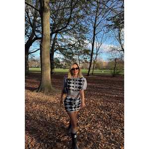 Marylebone <b>Animal</b> Print <b>Knit</b> Set with Embroidered Baklava <b>Pattern</b> Fashionable and Stylish - Product Image 6