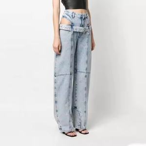 Nuevo Diseño, Jeans Retro de Cintura Baja para Otoño, Jeans Rectos Personalizados 100% Algodón para Mujer, Jeans Vintage de Mezclilla para Mujer - Product Image 1