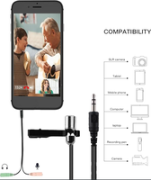 Petit microphone cravate filaire pour téléphone et chant - Léger et portable