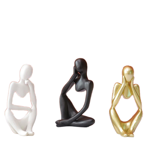 Tăng cường thiết kế chu đáo mới được thiết kế nhà Tư Tưởng vàng tượng nhựa thủ công rỗng nghệ thuật trừu tượng nhà văn phòng bàn Kinh doanh Quà Tặng - Product Image 2