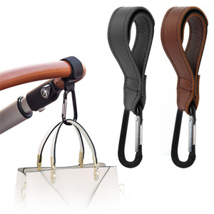 Stroller Hooks Metal Carabiner Single Hook Black And Brown 2 Packs Each For Baby Stroller Accessories - Product Image 3