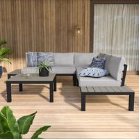 Ensemble table et chaises en teck moderne, écologique, durable, résistant aux intempéries et aux UV, pour extérieur, villa, parc, cour, table à manger, resort