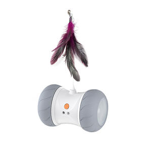 Juguete Interactivo Eléctrico para Gatos Feather Cat Teaser DU CP01 con Sonido, Blanco y Gris Claro, Antiaburrimiento para Gatos - Product Image 1