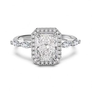 Dylam Top Jewelry Manufacturer 925 Silver Eternity Band 8A Crushed <b>Iced</b> Out Cut Zirconia Wedding Engagement Promise <b>Rings</b> - Product Image 1