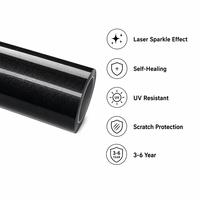 Film de protection PPF en TPU aliphatique de la série Laser Black Crystal, auto-réparant, anti-jaunissement, hydrophobe, pour covering de véhicules, vente en gros, PPF à changement de couleur