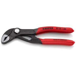 KNIPEX - 87 01 125 SB Cobra®Pince pour pompe à eau Hightech grise atramentisée, tête polie, poignées avec revêtement plastique antidérapant - Product Image 1