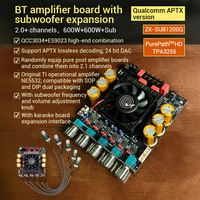 Carte d'amplification numérique APTX ZK-SUB1200Q Extension de subwoofer 600W Double puce TPA3255 pour son haute fidélité