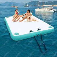 Plateforme flottante gonflable et quai pour piscine, plage, océan - Équipement de sports nautiques