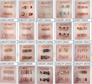 Yüksek Kaliteli Lüks Tam Kaplama Takma Tırnaklar Plastik Malzeme Badem/Kadınlar İçin Tırnak Şekli/Kare Şekiller Çoklu Stiller Toptan Yeni Tırnaklar - Product Image 3