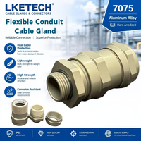 Connecteur de câble flexible en aluminium 7075 IP68 basse tension 8-14 mm pour câblage électrique, étanche et anti-corrosion