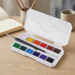 Pour P079 – Ensemble de 12 aquarelles de haute qualité avec support en papier, design portable, inclut un pinceau - Product Image 3