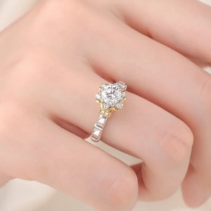 Anelli di Fidanzamento all'Ingrosso, Gioielli da Sposa, Anello Nuziale in Argento Sterling 925 <span class=keywords><strong>con</strong></span> Diamante Moissanite da 1 Carato per Donne - Product Image 4