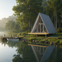 Bâtiments modulaires permanents en structure acier personnalisables : Maisons triangulaires de luxe